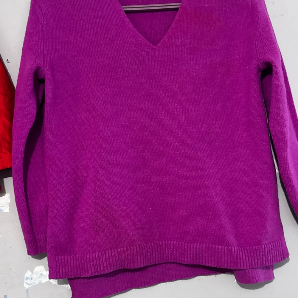Banana Republic V-Neck Sweater in Vibrant Purple
